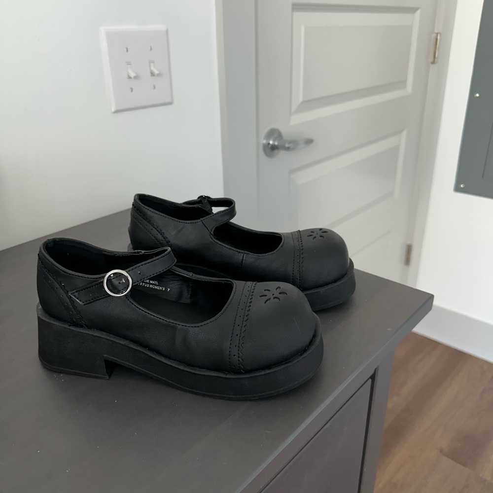 Demonia Black Mary Jane Platform Shoes